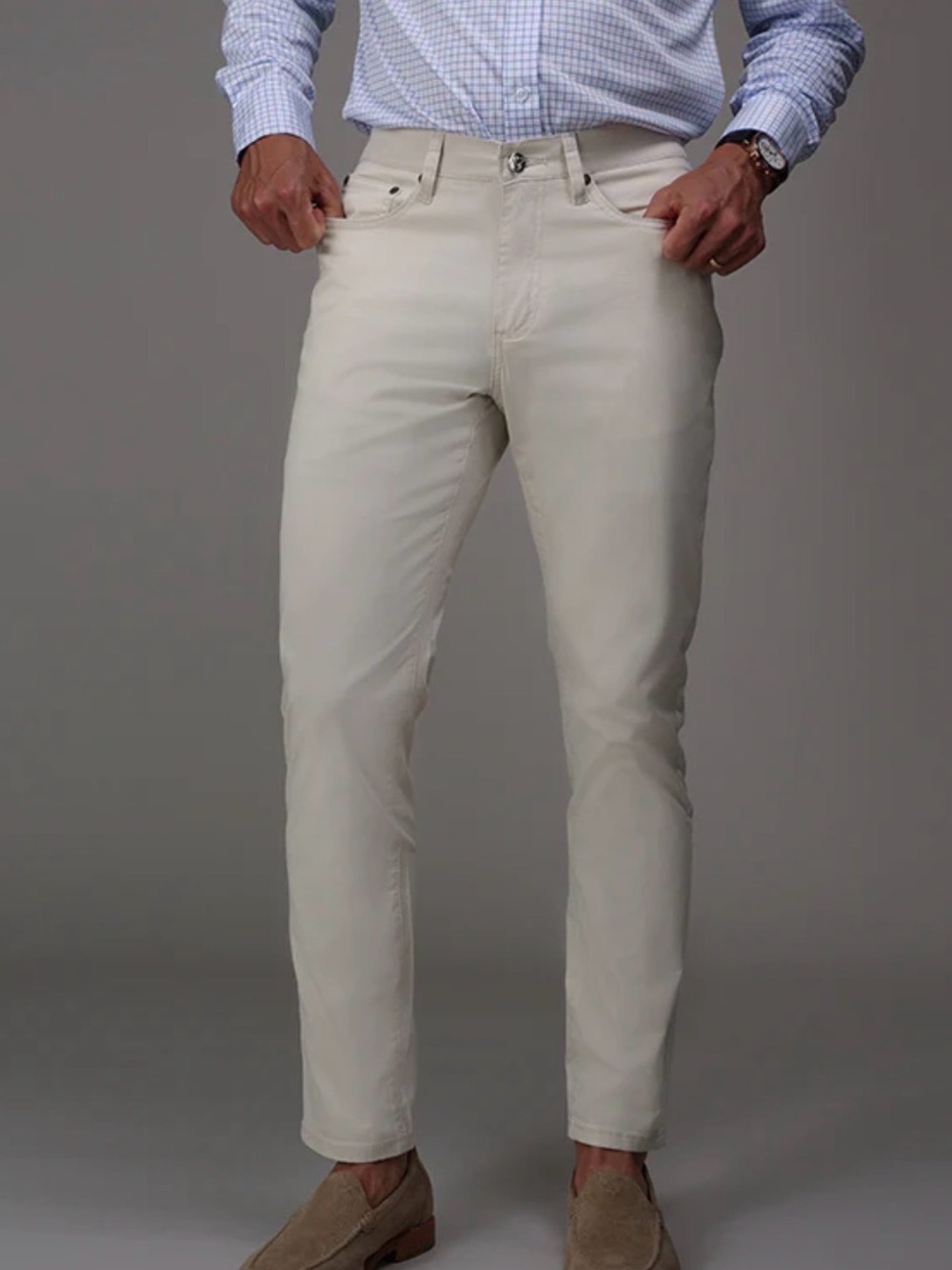 Collars & Co CEO 5 Pocket Chino Pants in Stone Men’s Size 34x32 NWT Golf Pant